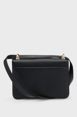 Leather crossbody bag with Double B monogram, Black