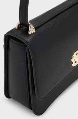 Leather crossbody bag with Double B monogram, Black