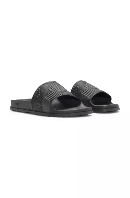 Italian-made slides with mixed logos