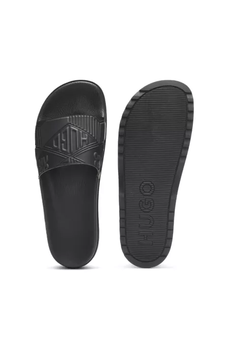 Italian-made slides with mixed logos