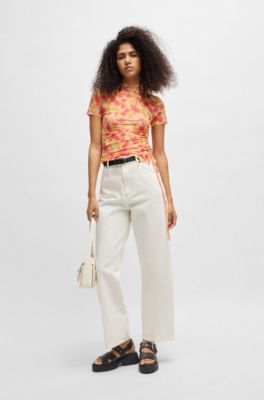 Leather sandals with buckled strap and chunky sole, Black