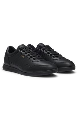 Nappa-leather trainers with perforated details