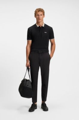 Nappa-leather trainers with perforated details, Black