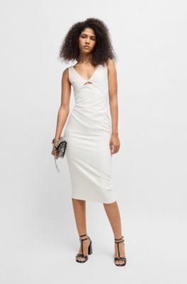 Leather sandals with chunky block heel, Black