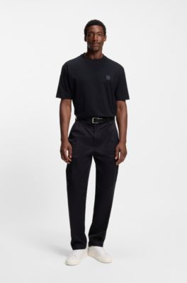 Faux-leather trainers with contrast backtab, White