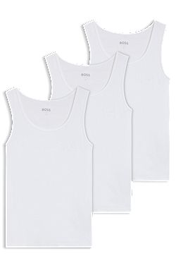 Three-pack of ribbed-cotton underwear vests