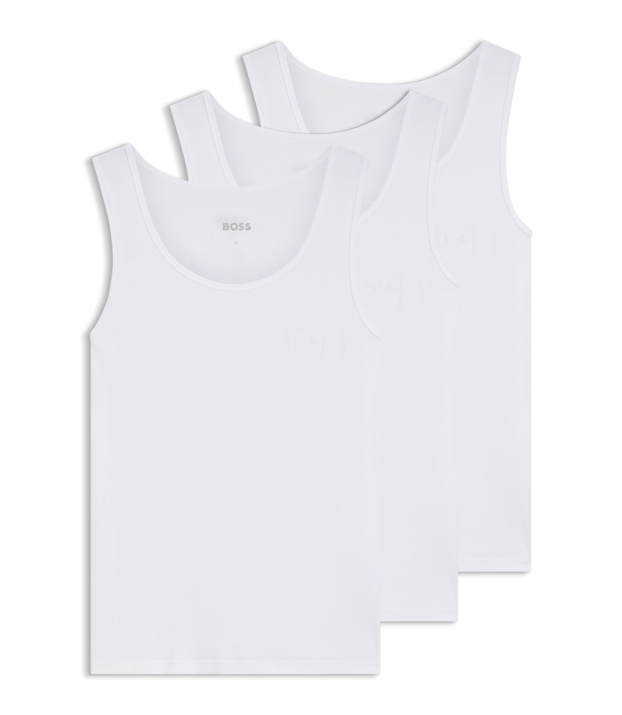 Dreierpack Unterhemden aus Ripp-Baumwolle