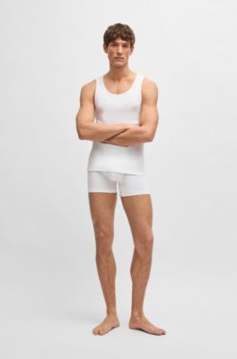 アンダーウエア タンクトップ3枚セット コットンリブ, ホワイト