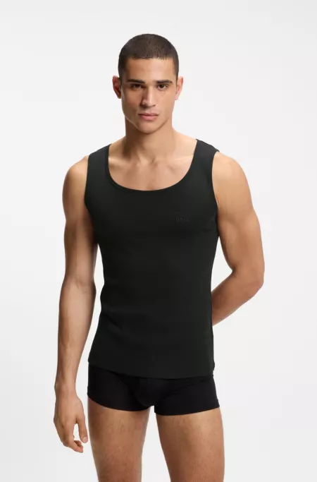 Lot de trois gilets de sous-vêtements en coton côtelé