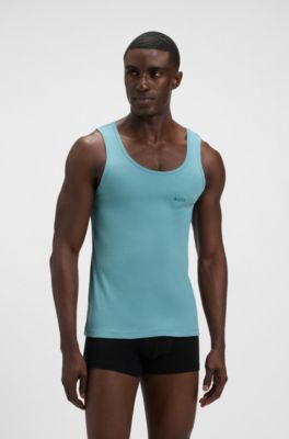 Lot de trois d&eacute;bardeurs sous-v&ecirc;tements en coton c&ocirc;tel&eacute;, Noir / Blanc / Bleu