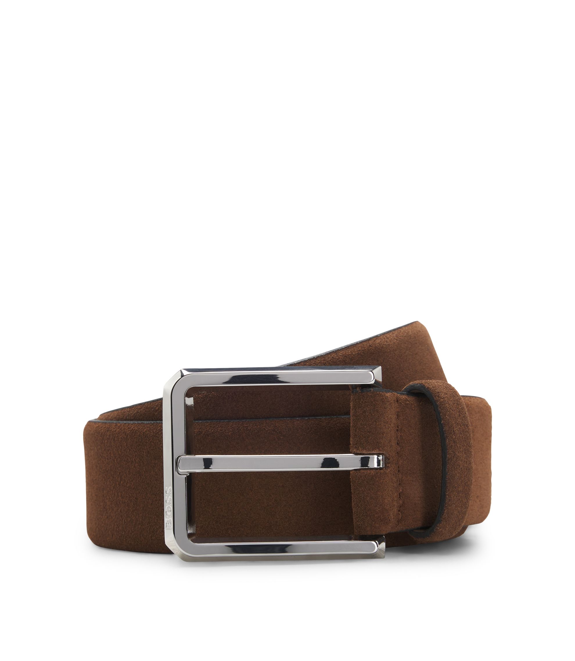 Gürtel aus Veloursleder mit Schließe in Silber-Optik