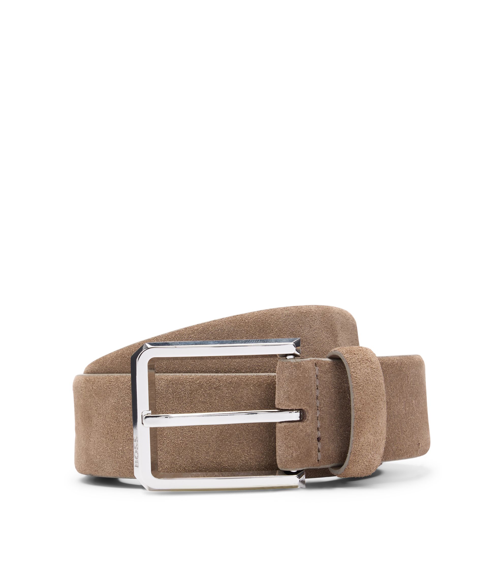 BOSS - スエードベルト シルバートーンバックル - ライトブラウン