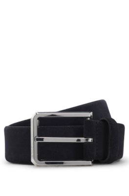 Suede belt with silver-tone buckle