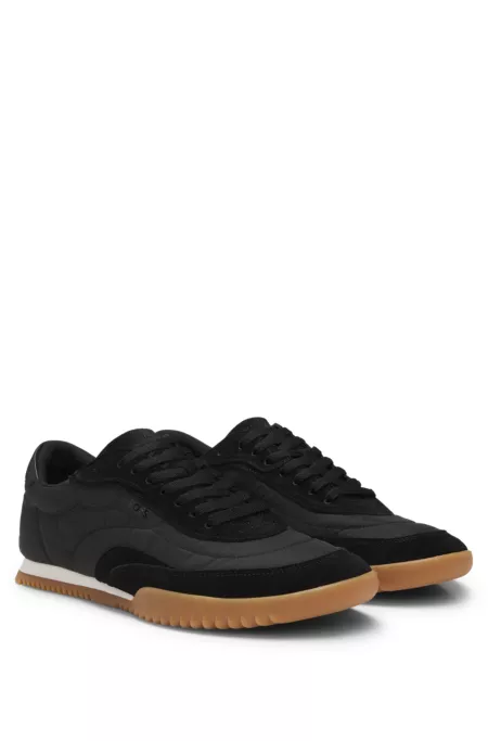 Low-profile trainers with suede trims