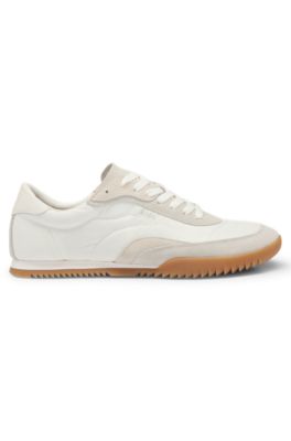 Low-profile trainers with suede trims, White