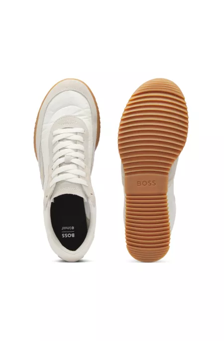 Low-profile trainers with suede trims