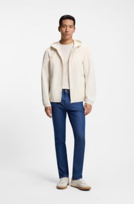 Low-profile trainers with suede trims, Natural