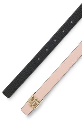 Reversible Italian-leather belt with Double B monogram buckle, light pink