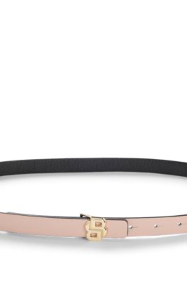 Reversible Italian-leather belt with Double B monogram buckle, light pink