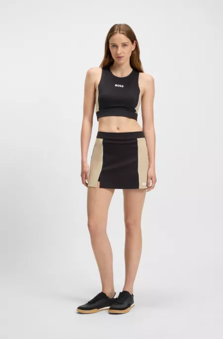Low-top trainers in fabric and suede