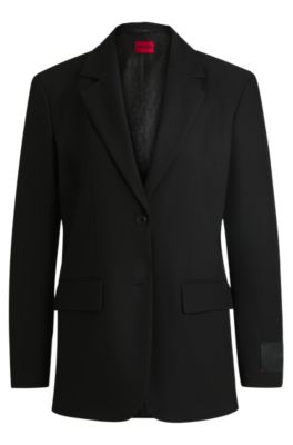 HUGO - Regular-fit blazer in stretch fabric with notch