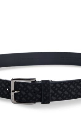 모노그램 패턴 스웨이드 벨트, 블랙 패턴
