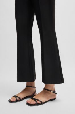 Leather sandals with Double B monogram, Black