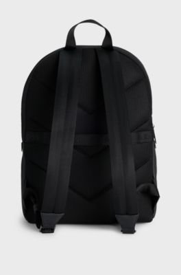 Backpack with monogram-patterned pocket, Black