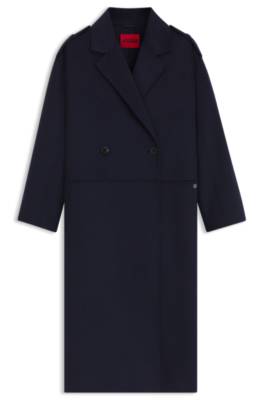 Oversized fit coat with double breasted closure