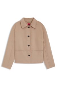 Relaxed-fit jacket with button front, Beige