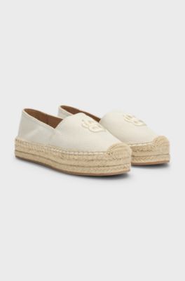 Espadrilles with embroidered Double B monogram, Light Beige