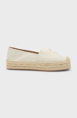 Espadrilles with embroidered Double B monogram, Light Beige