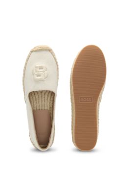 Espadrilles with embroidered Double B monogram, Light Beige