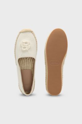 Espadrilles with embroidered Double B monogram, Light Beige
