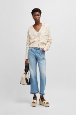 Platform-sole espadrilles with leather and canvas straps, White / Black