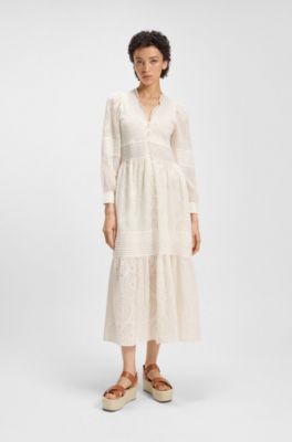 Leather sandals with platform sole, Brown