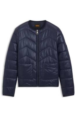 Water-repellent jacket with chevron quilting 1