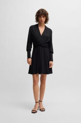 Leather sandals with Double B monogram, Black