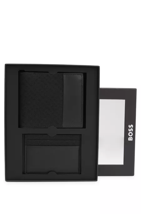 Monogram card holder and wallet gift set