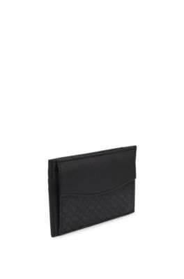 Kaarthouder met monogramdessin, Zwart met dessin