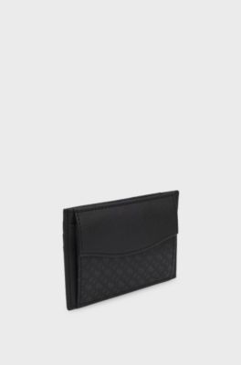 Porta-cart&otilde;es com padr&atilde;o monograma, Black Patterned