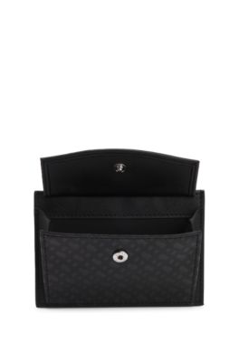 Kaarthouder met monogramdessin, Zwart met dessin