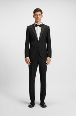 Extra-slim-fit tuxedo jacket in performance-stretch fabric, Black