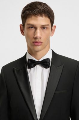 Extra-slim-fit tuxedo jacket in performance-stretch fabric, Black