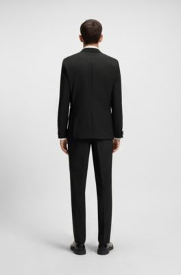 Extra-slim-fit tuxedo jacket in performance-stretch fabric, Black