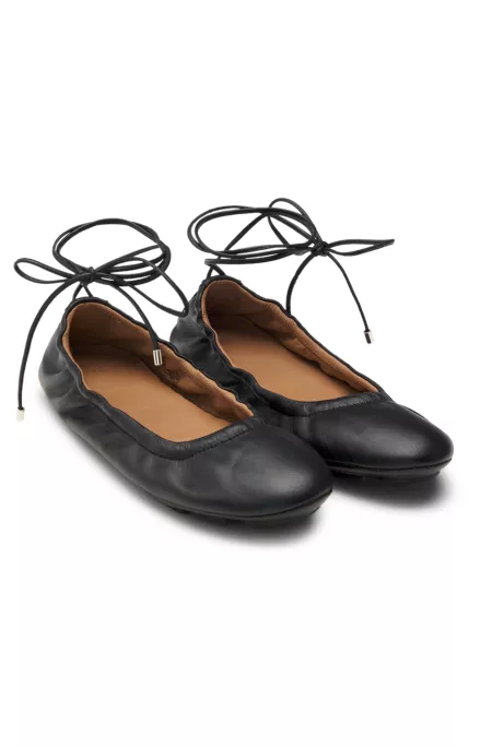 Nappa-leather ballerina pumps with Double B monogram