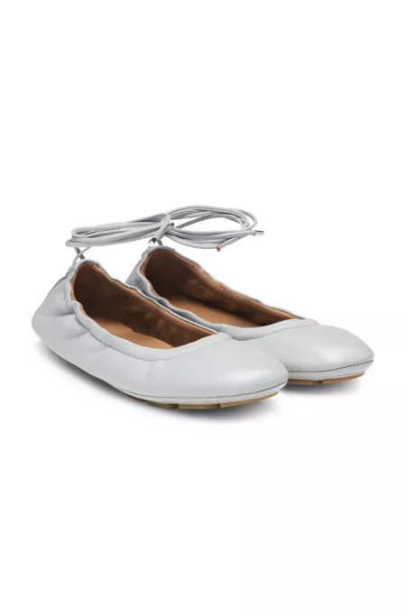 Nappa-leather ballerina pumps with Double B monogram