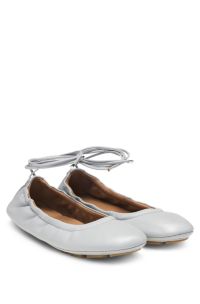 Ballerines en cuir nappa avec double B, Gris chiné