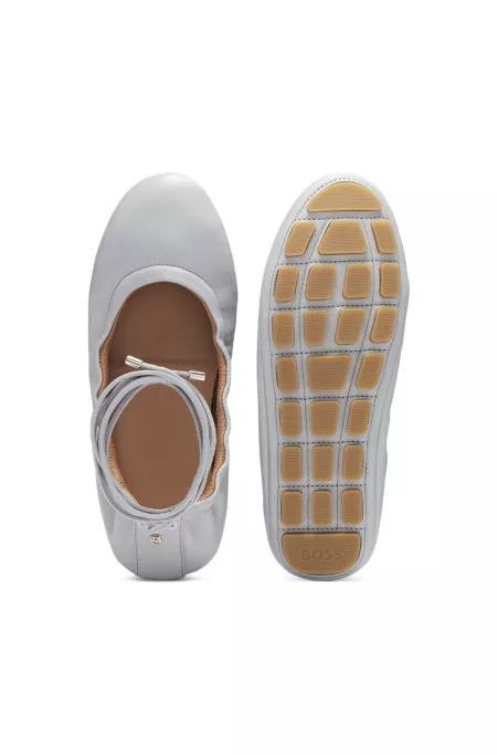 Nappa-leather ballerina pumps with Double B monogram