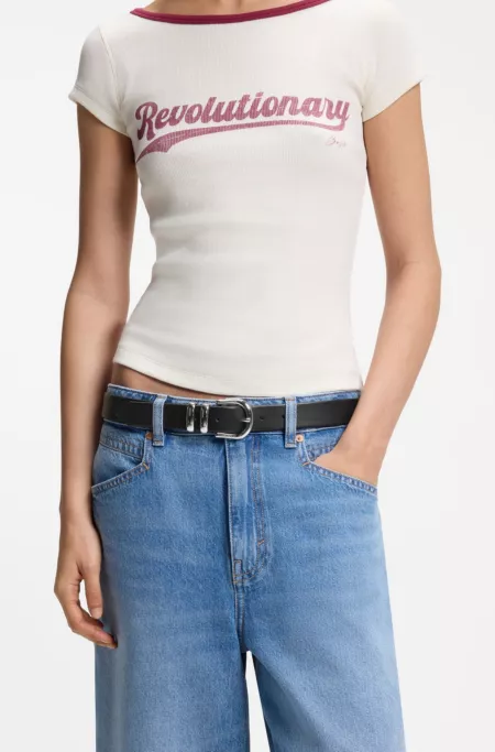 Gürtel aus italienischem Leder mit doppelten Schlaufen